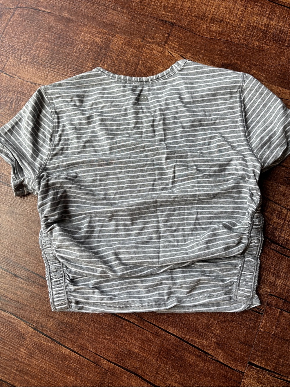 lululemon athletica Gray and White Striped Women's Top